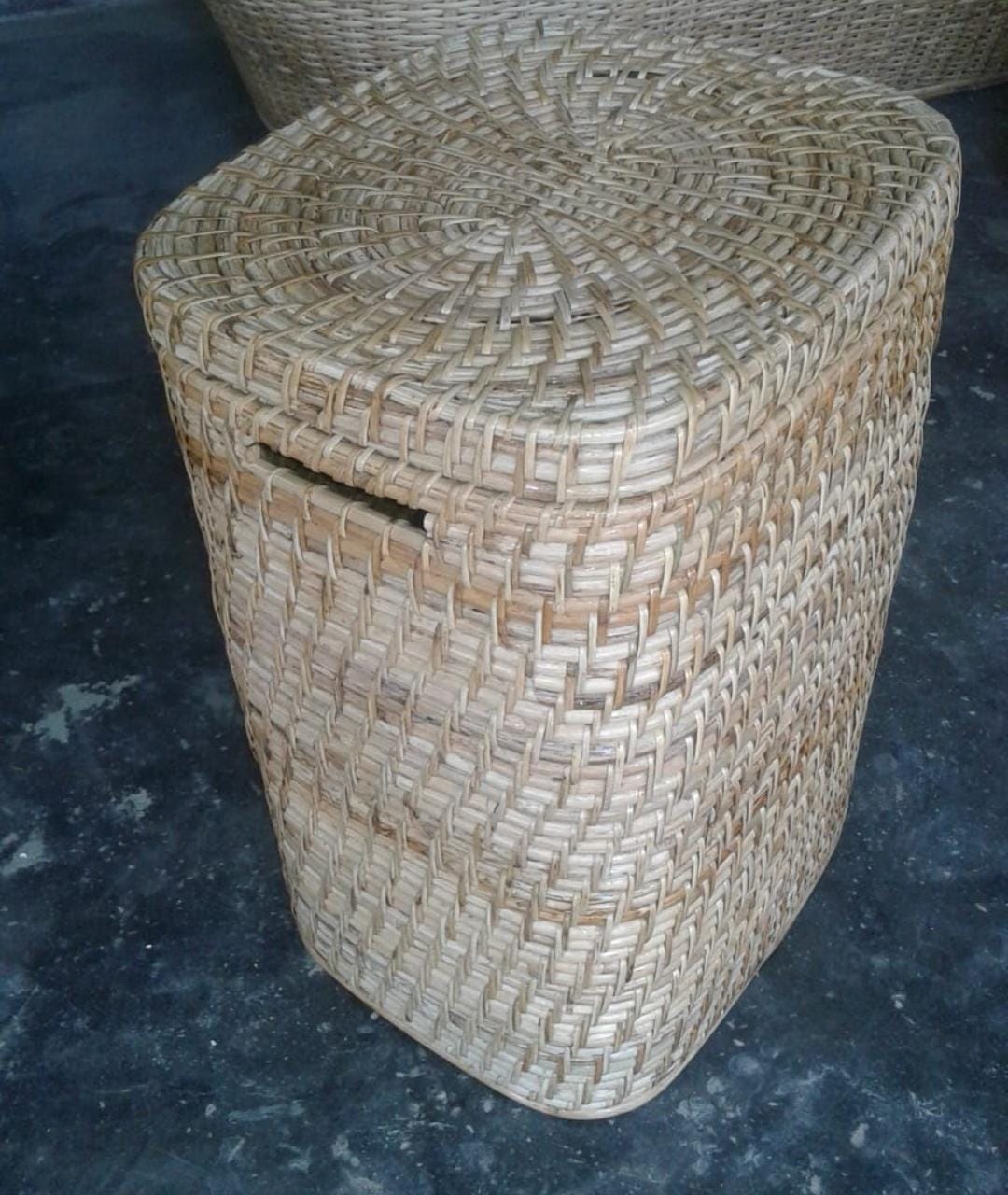 Premium Cane basket/container with secured lid heavy materials