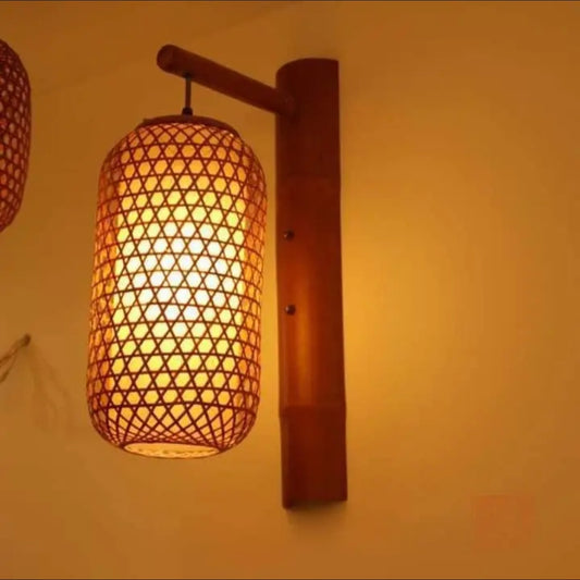 Semi stars bamboo lamp Woven Hanging Pendant Light, Natural/Bamboo Pendant Light for Home restaurants and offices