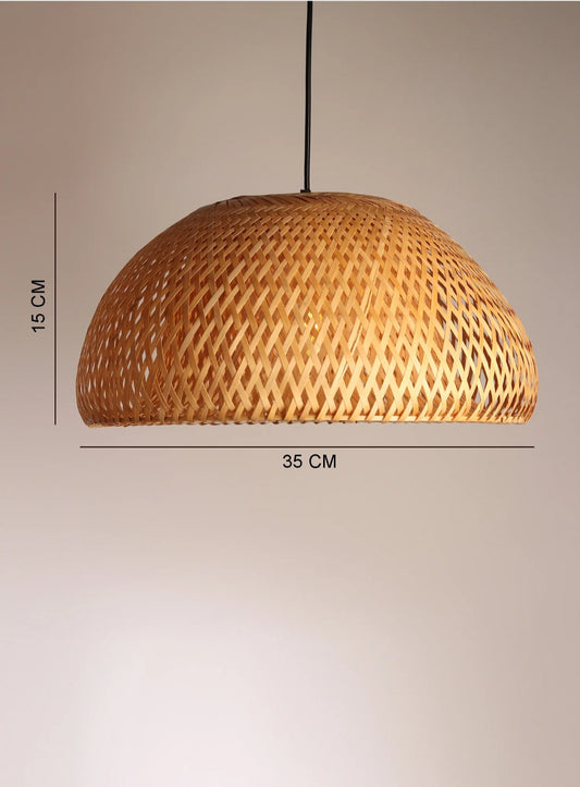 Alo dome-premium Bamboo lampshade Woven Hanging Pendant Light, Natural/Bamboo Pendant Light for Home restaurants and offices