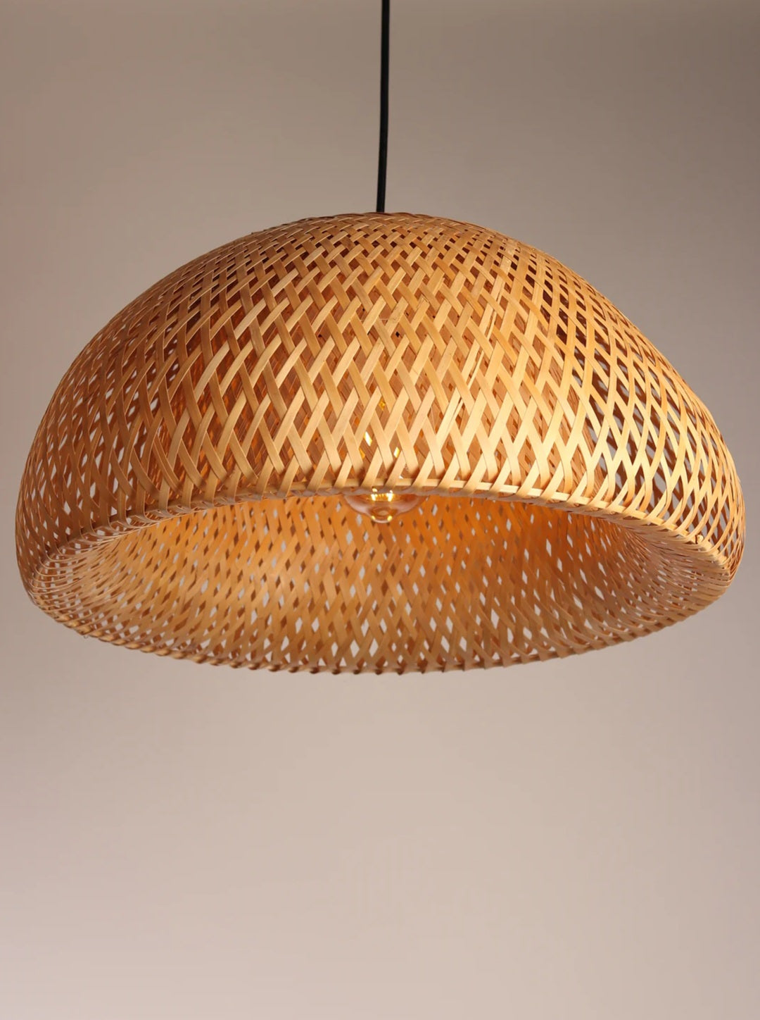 Alo dome-premium Bamboo lampshade Woven Hanging Pendant Light, Natural/Bamboo Pendant Light for Home restaurants and offices