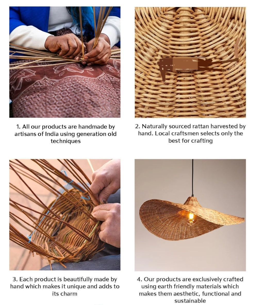 Umbrella- Bamboo lamp/Woven Hanging Pendant Light, Natural/Bamboo Pendant Light for Home restaurants and offices