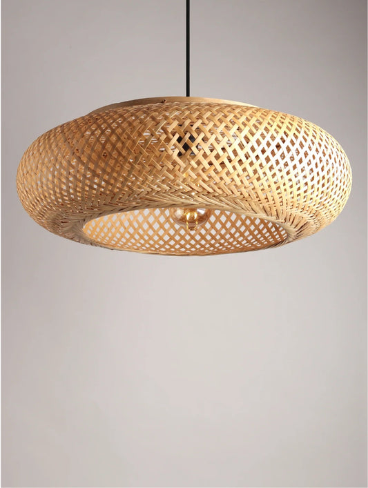 Gumball Bamboo lampWoven Hanging Pendant Light, Natural/Bamboo Pendant Light for Home restaurants and offices