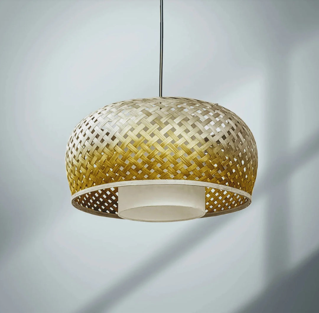 Tulip- Bamboo lamp Woven Hanging Pendant Light, Natural/Bamboo Pendant Light for Home restaurants and offices