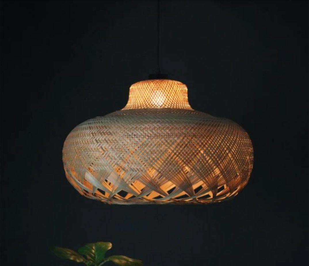 Hemis sphere Woven Hanging Pendant Light, Natural/Bamboo Pendant Light for Home restaurants and offices