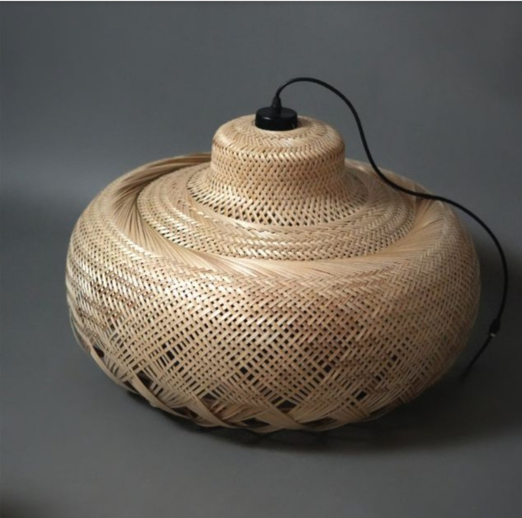 Hemis sphere Woven Hanging Pendant Light, Natural/Bamboo Pendant Light for Home restaurants and offices