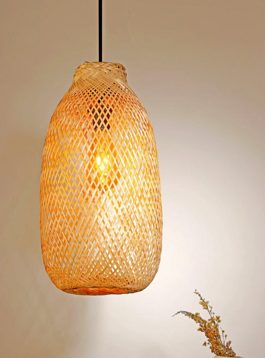 Bottle of Ecstasy- Bamboo lamp unique Woven Hanging Pendant Light, Natural/Bamboo Pendant Light for Home restaurants and offices.