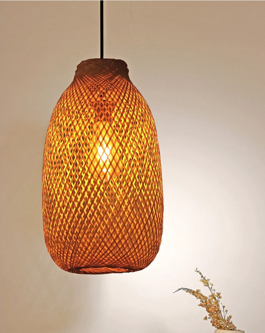 Bottle of Ecstasy- Bamboo lamp unique Woven Hanging Pendant Light, Natural/Bamboo Pendant Light for Home restaurants and offices.