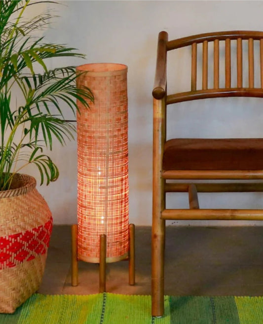 Busa floor lamp- Bamboo floor lamp Woven floor Light, Natural/Bamboo floor Light for Home restaurants and offices