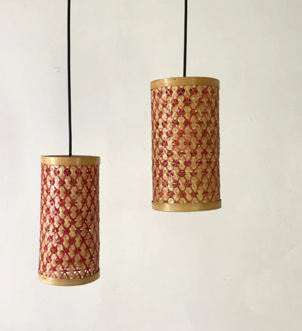 Jingle Bells-Woven Hanging Pendant Light, Natural/Bamboo Pendant Light for Home restaurants and offices. 3pieces and 2 pieces