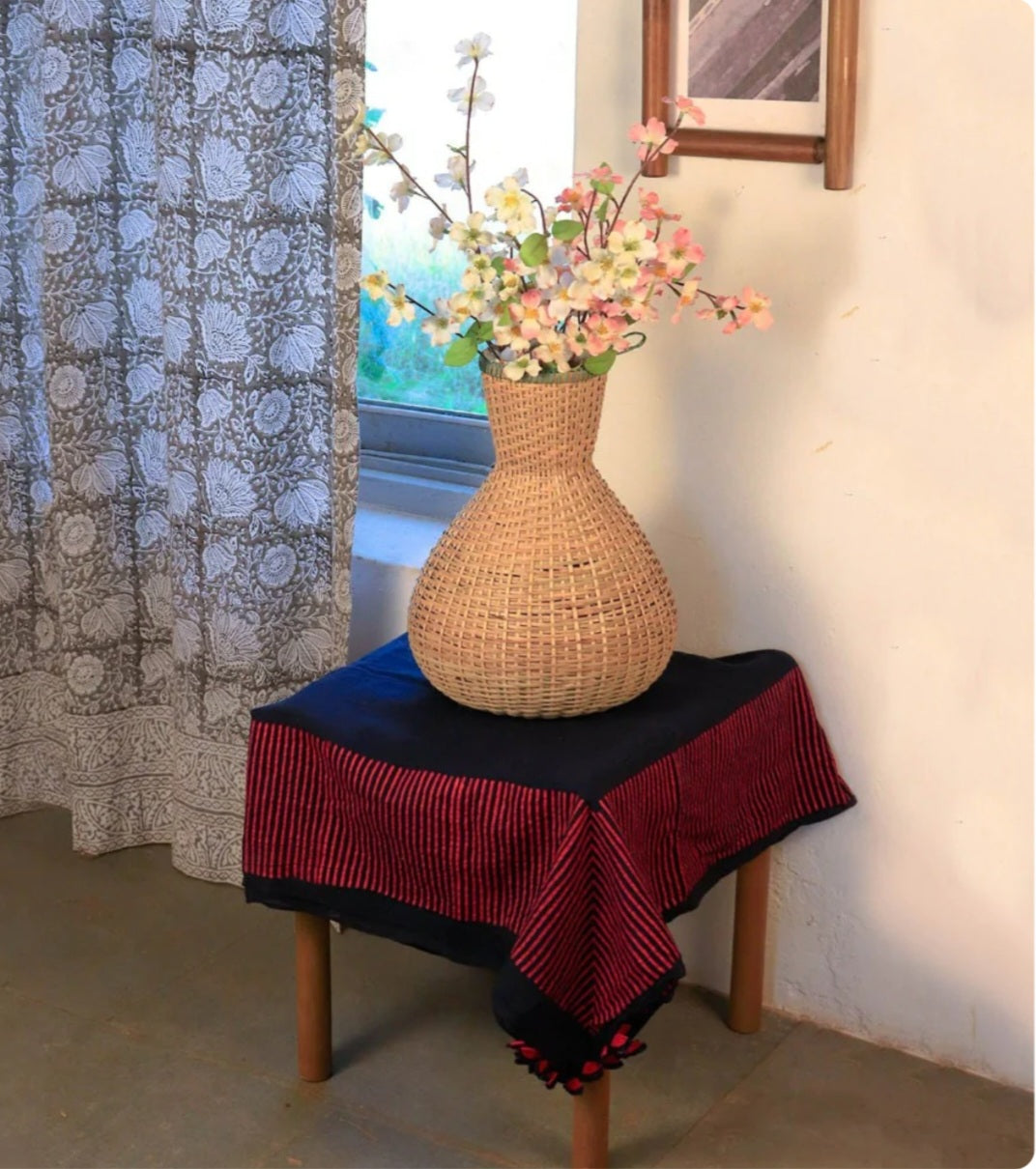 Bamboo Pot Flower Vase-These bamboo vases are central to any neutral minimalist design room. These are hand woven with bamboo strips.