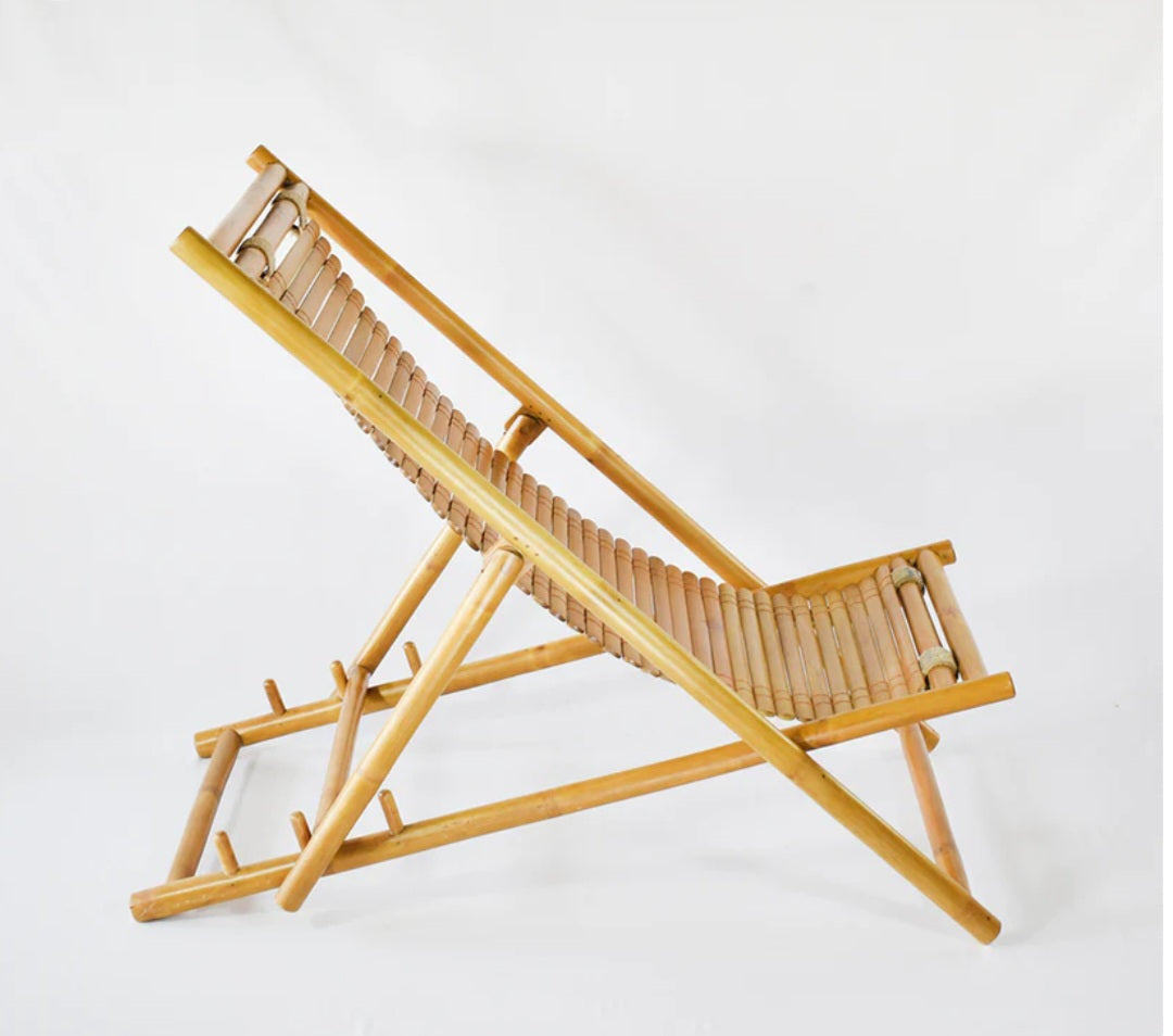 Premium Bamboo Reclining Folding Arm Chair