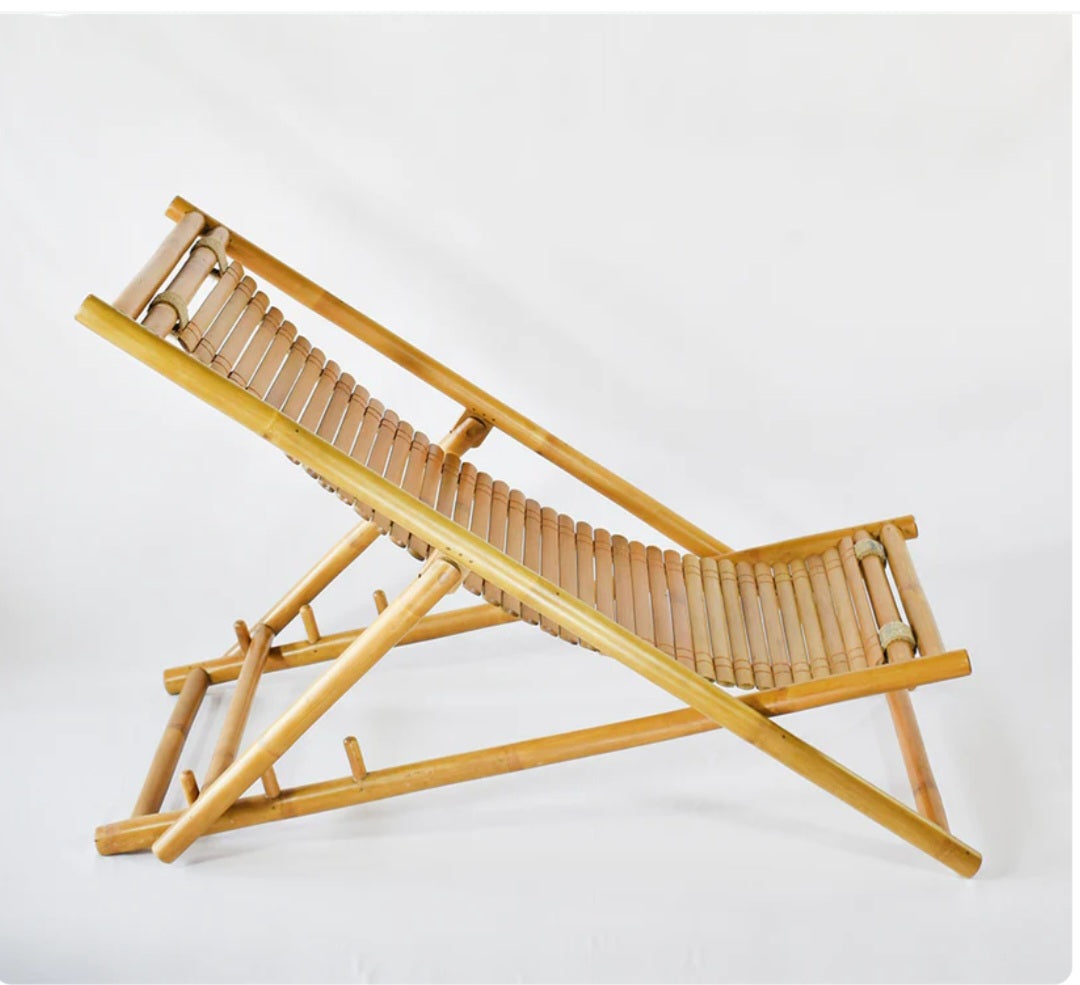 Premium Bamboo Reclining Folding Arm Chair