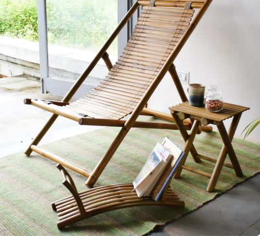 Premium Bamboo Reclining Folding Arm Chair