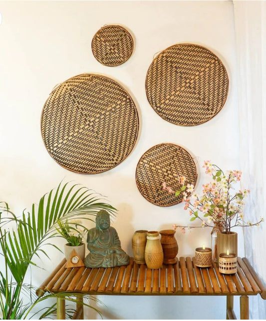 Decorative Bamboo wall chalni set of 4