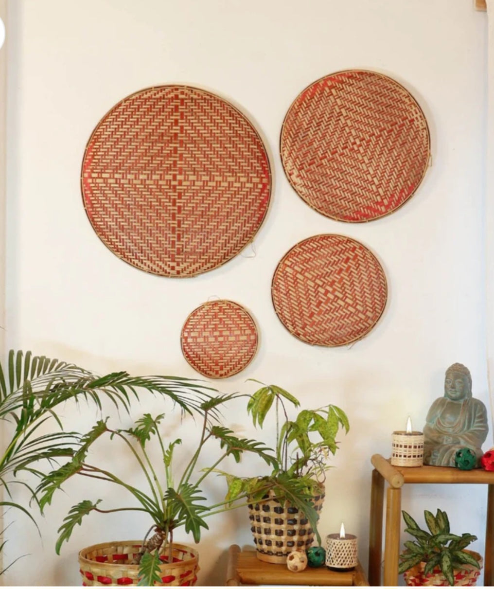 Decorative Bamboo wall chalni set of 4