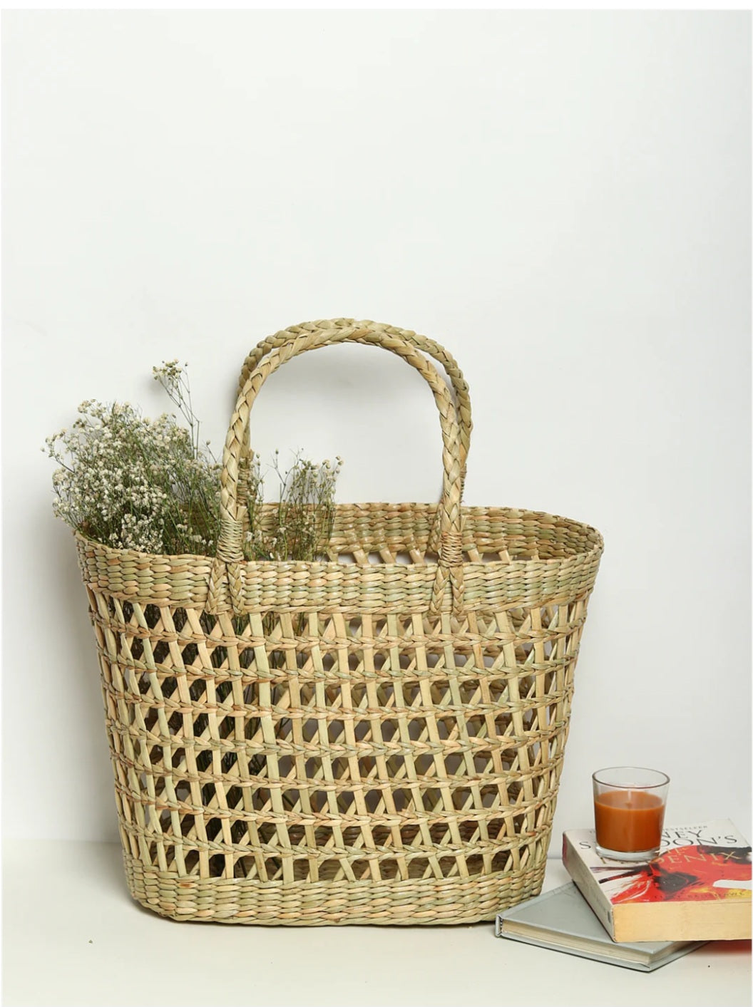 Sea grass/kaona grass Jali infused with bamboo Shopping Basket