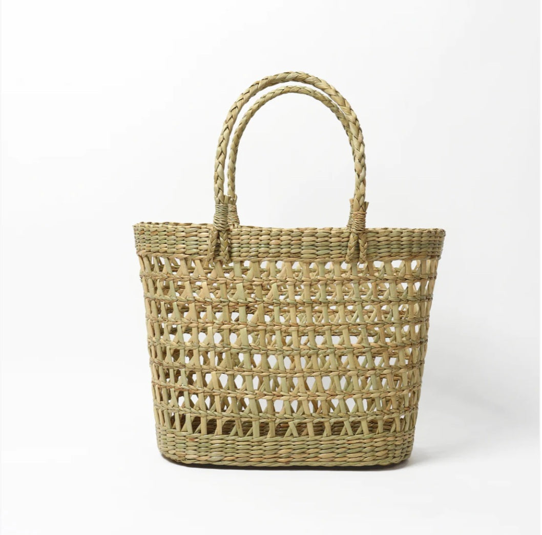 Sea grass/kaona grass Jali infused with bamboo Shopping Basket