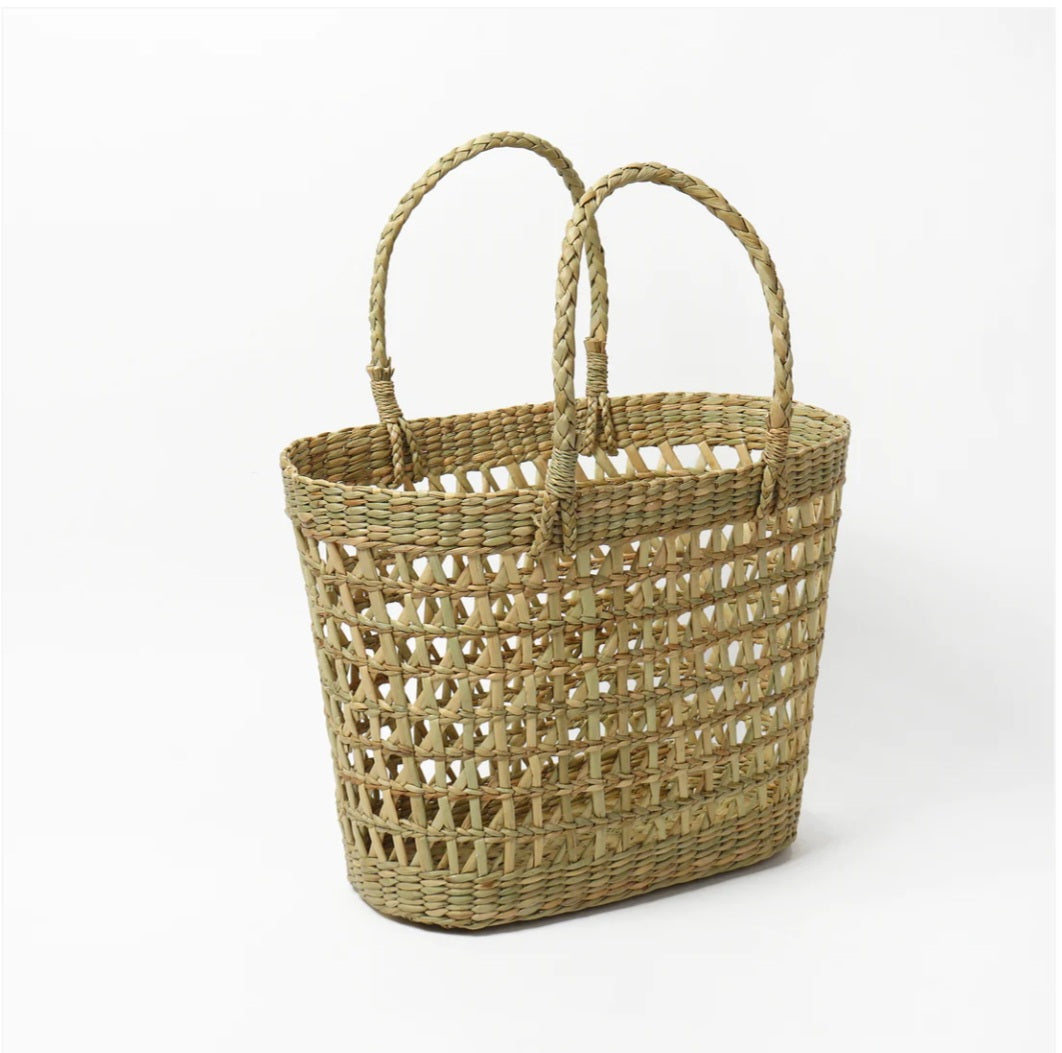 Sea grass/kaona grass Jali infused with bamboo Shopping Basket