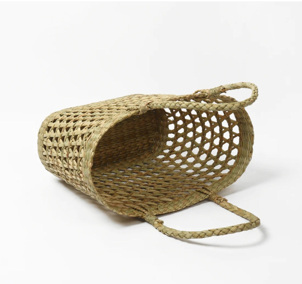 Sea grass/kaona grass Jali infused with bamboo Shopping Basket