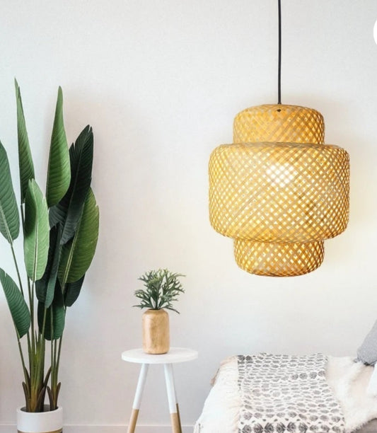 Triple part hanging lamp Woven Hanging Pendant Light, Natural/Bamboo Pendant Light for Home restaurants and offices